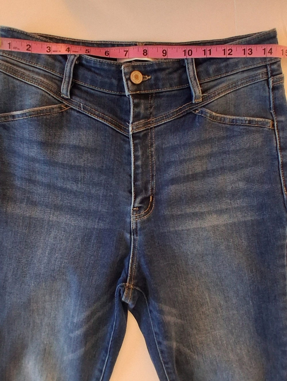 KanCan Ashton High Rise Stretch Flare Yoke Detail Boho Jeans Sz 11/29 Blue Denim - Picture 9 of 12